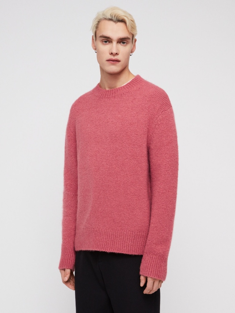 ✨NWT✨ ALLSAINTS Mens Ridden Crewneck Jumper Pullover Sweater Moth Pink Marl S